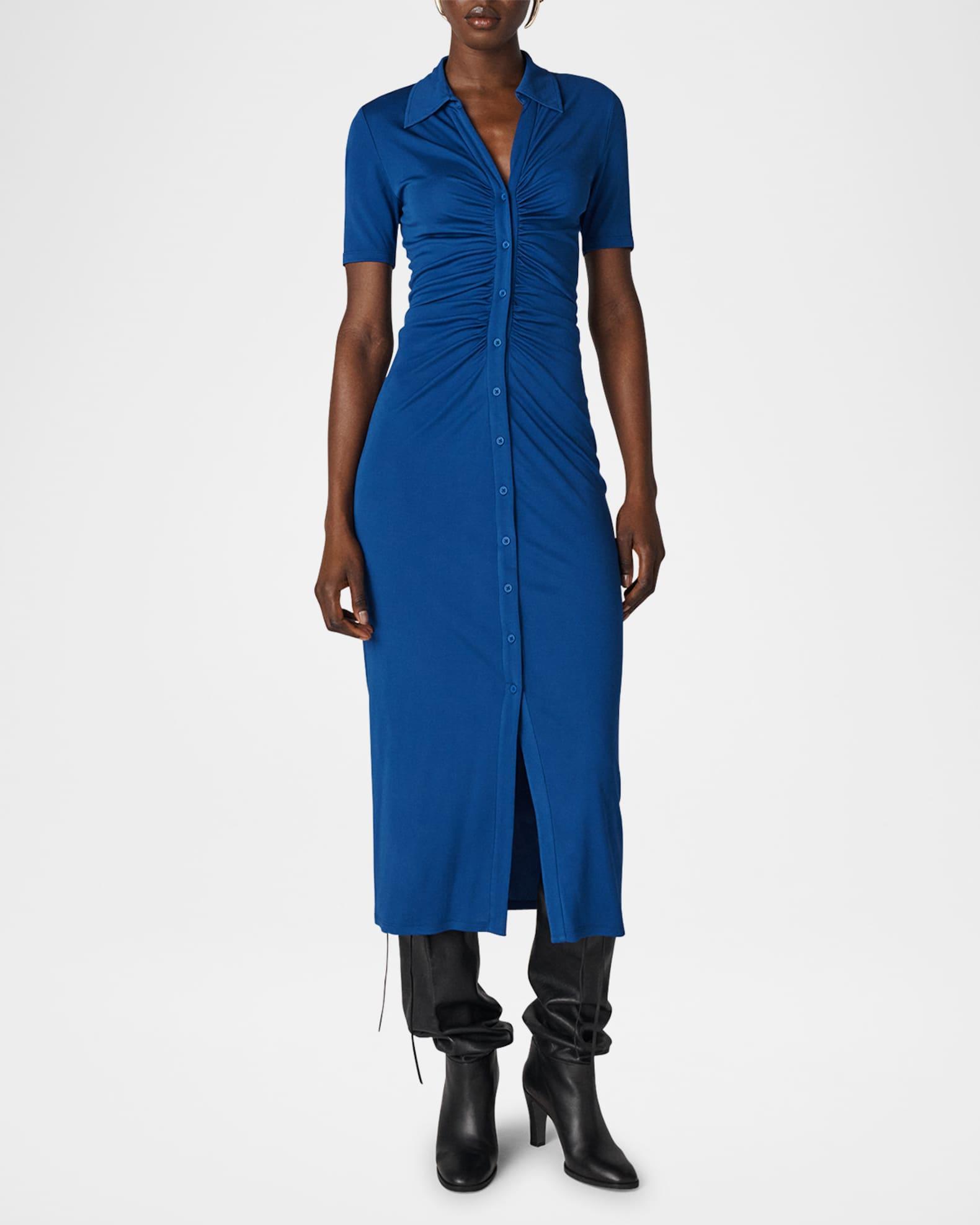 Zoey Ruched Midi Shirtdress Product Image