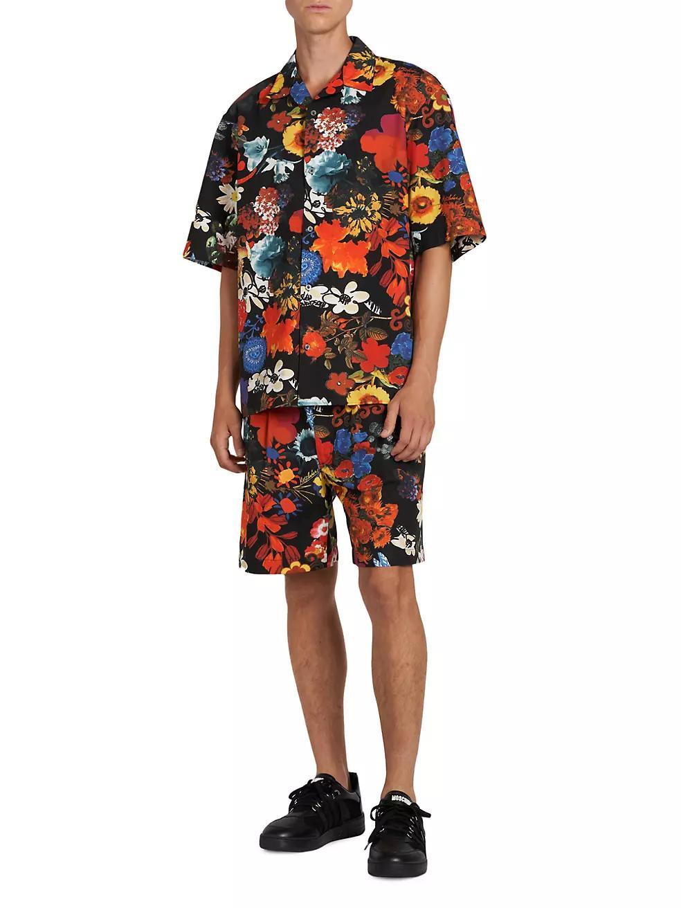 Pleated Floral Shorts Product Image