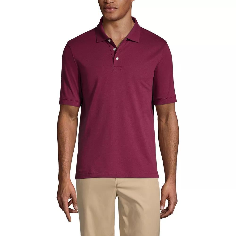 Men's Lands' End Short Sleeve Interlock Polo Shirt, Size: Large, Orange Spice Product Image