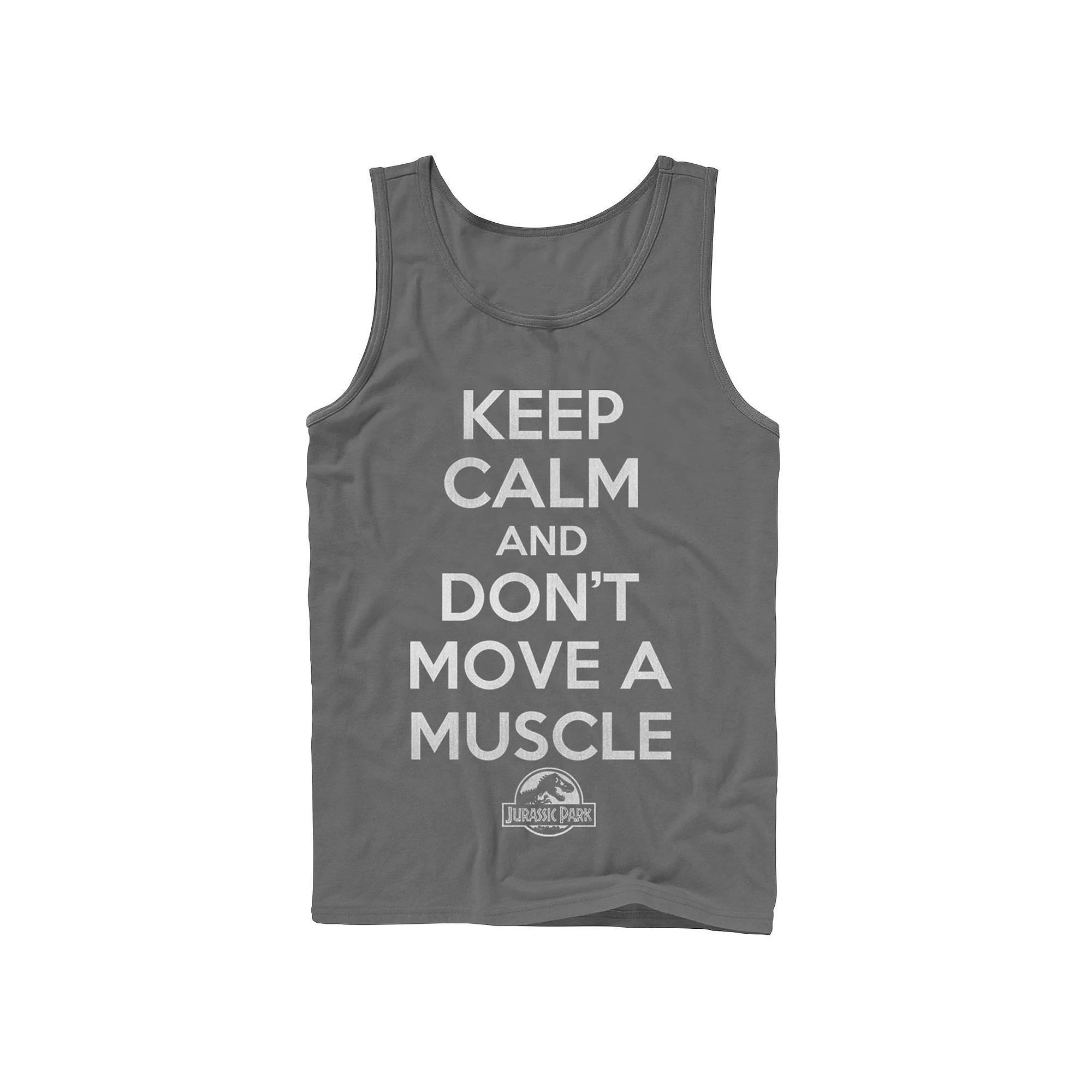 Boys 8-20 Jurassic Park Keep Calm & Don't Move Tank Top, Men's, Size: XL, Grey Product Image