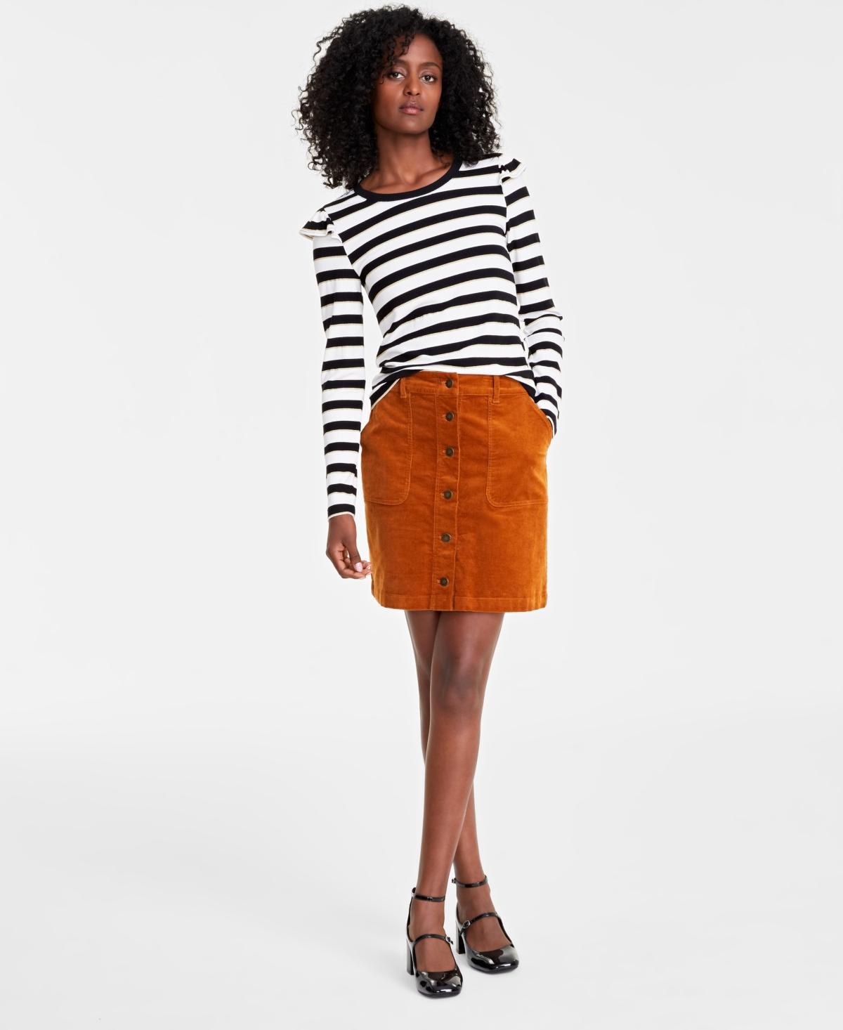 On 34th Womens Corduroy Button Mini Skirt, Created for Macys Product Image