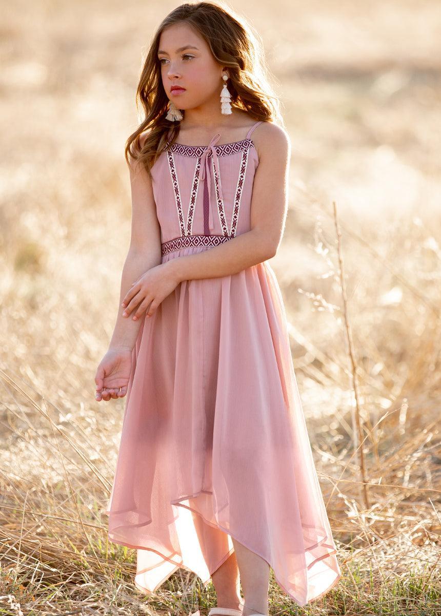 Darvina Dress in Nude Pink Girls Product Image