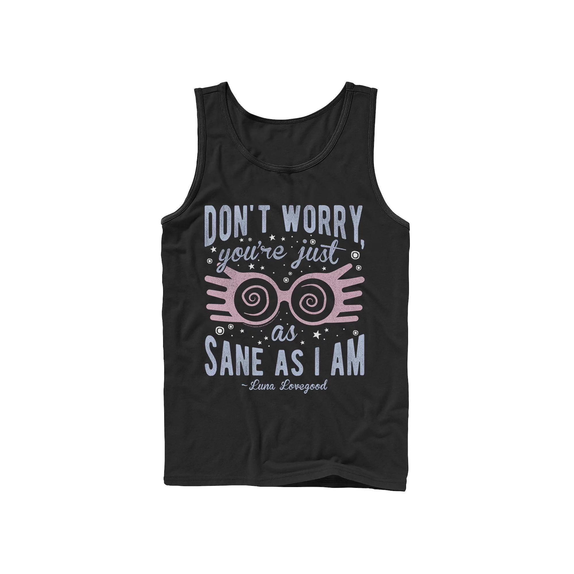 Mens Harry Potter Luna You're Just As Sane As I Am Quote Tank Top, Men's, Size: XL, Black Product Image