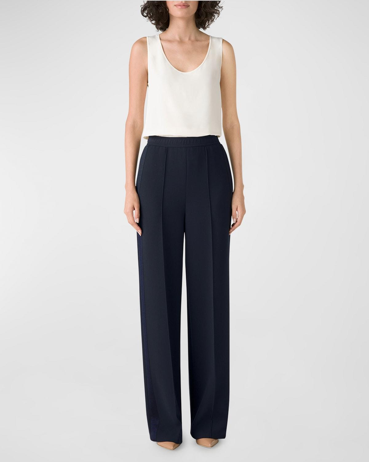 Scoop-Neck Silk Blend Crepe De Chine Tank Top Product Image