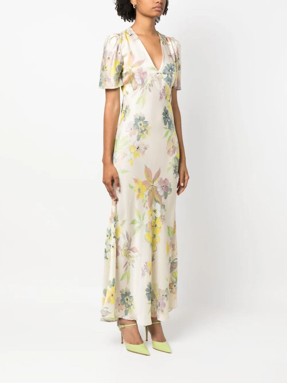 floral-print satin maxi dress Product Image