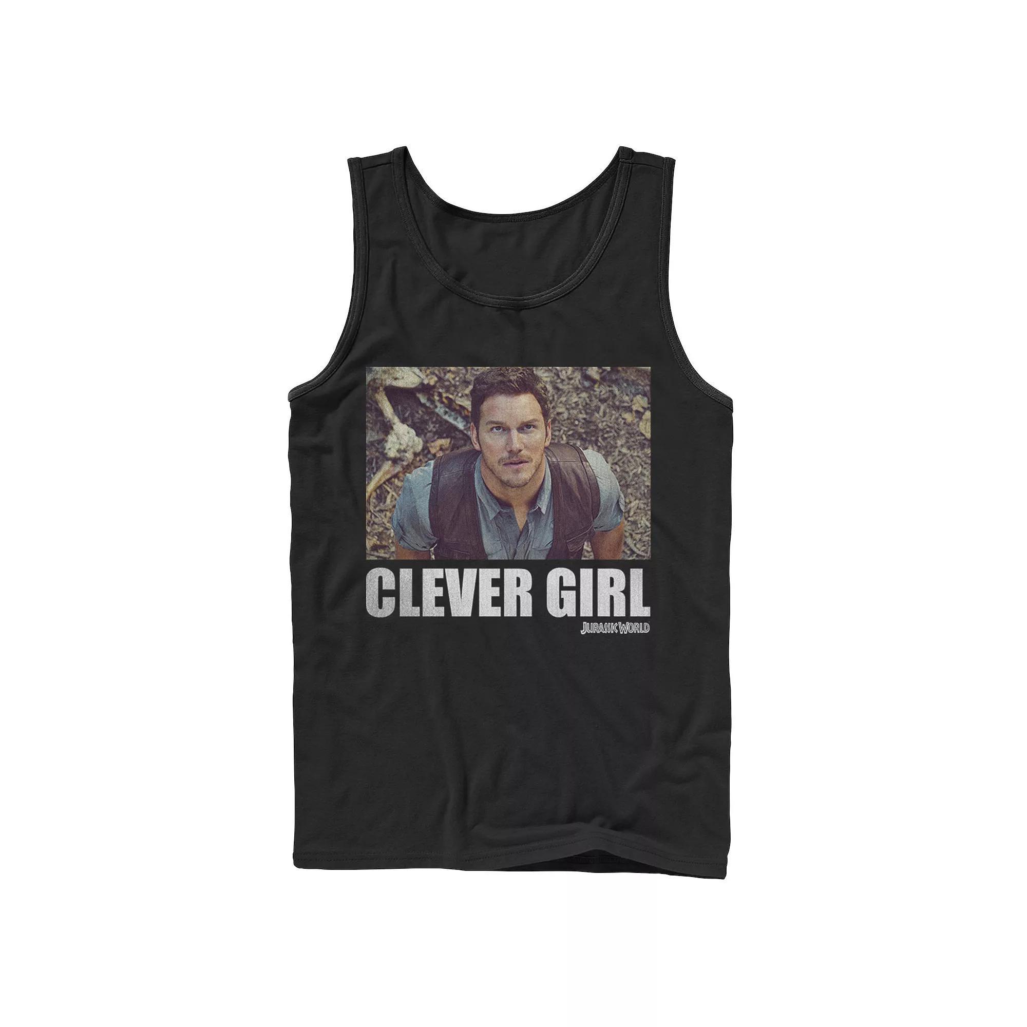 Men's Jurassic World Clever Girl Owen Movie Still Graphic Tank Top, Size: XL, Black Product Image
