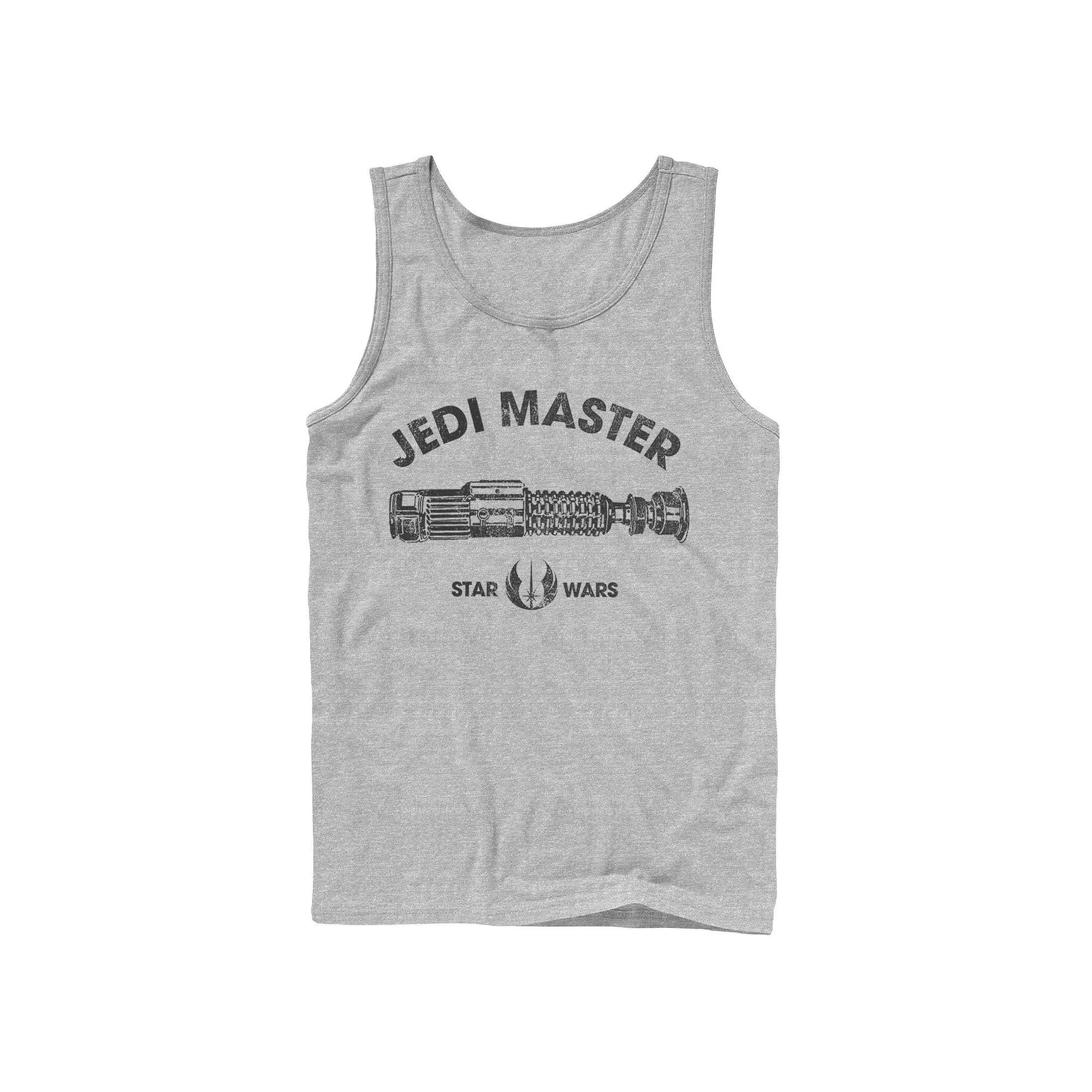 Men's Star Wars Jedi Master Lightsaber Logo Tank Top, Size: Large, Athletic Grey Product Image