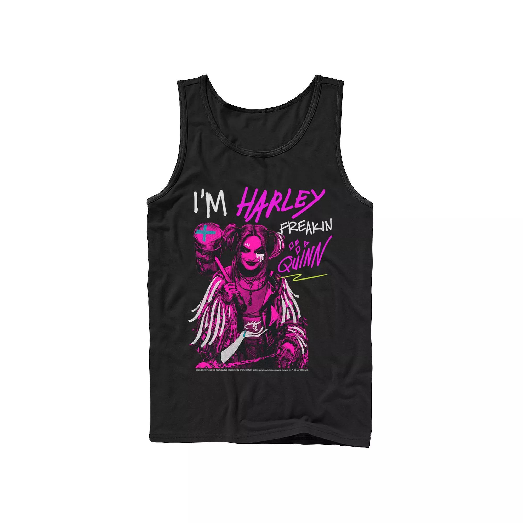 Men's Birds Of Prey I'm Harley Freakin' Quinn Tank Top, Size: Large, Black Product Image