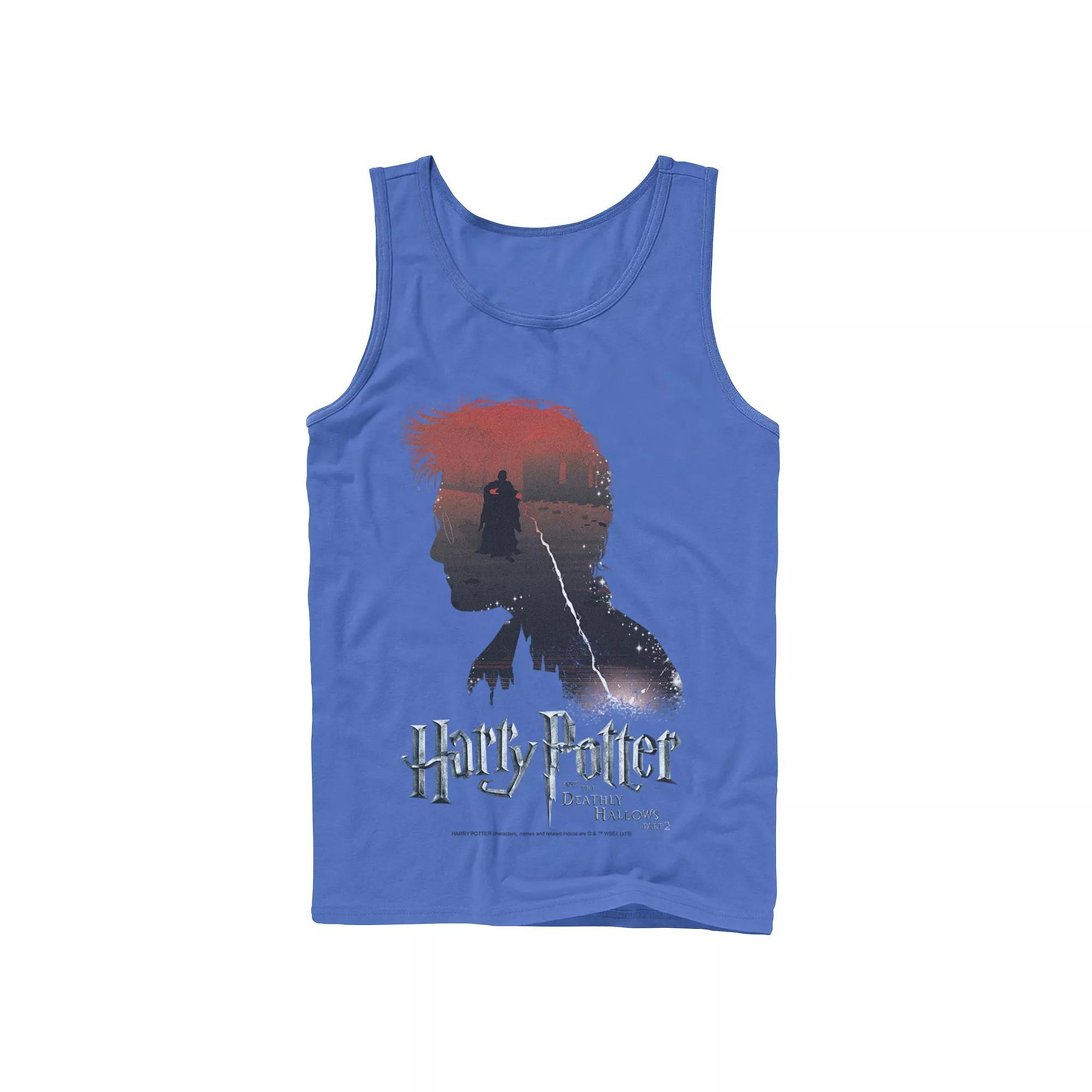 Men's Harry Potter Deathly Hallows Voldemort Silhouette Fill Tank Top, Size: Small, Grey Product Image