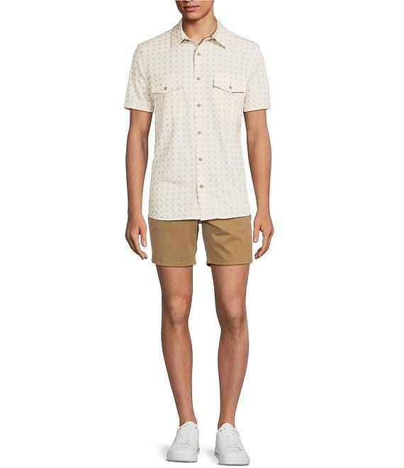 Rowm Performance Rec + Relax Short Sleeve Western Cross Geo Print Textured Shirt Product Image