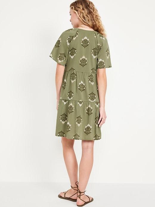 V-Neck Mini Swing Dress Product Image