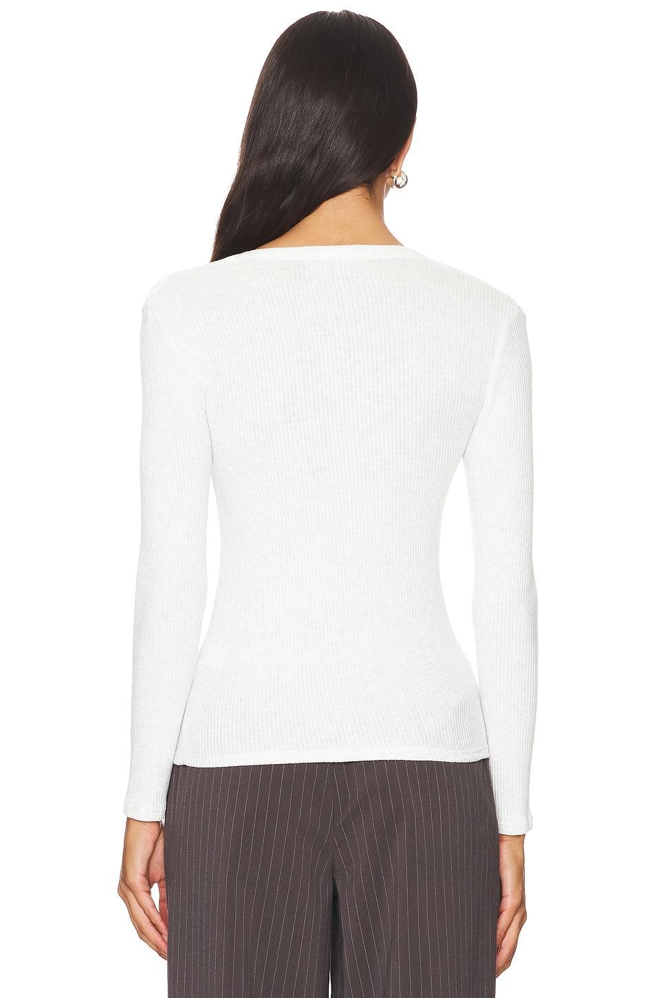 Sweater Rib Long Sleeve U Neck Top perfectwhitetee Product Image