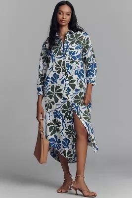 The Soren Long-Sleeve Shirt Dress by Maeve Product Image