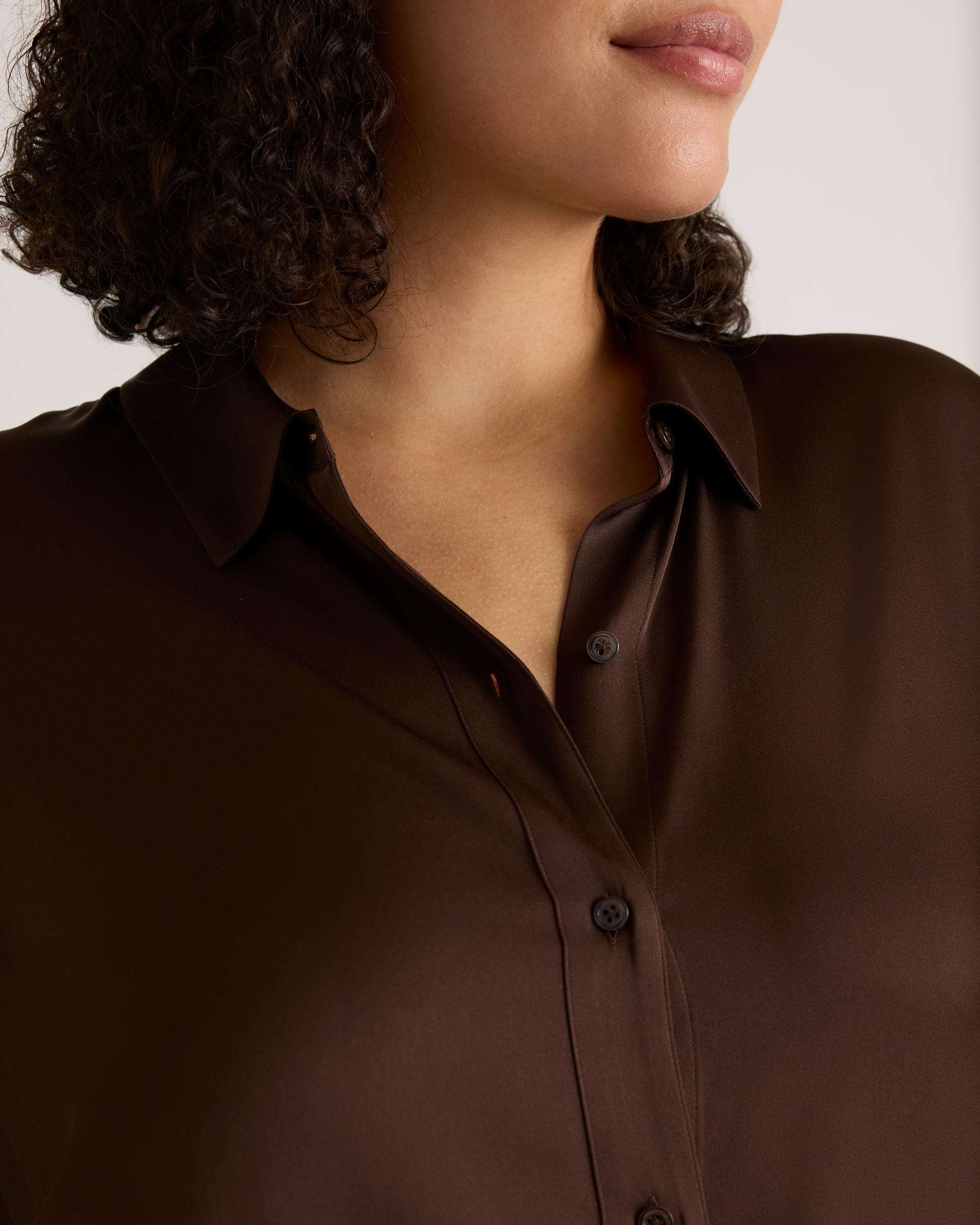 Quince | Women's Washable Stretch Silk Maxi Shirt Dress Product Image