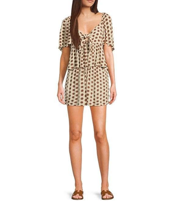 Rip Curl Cala Nights Coordinating Short Sleeve Yardage-Print Woven Top Product Image
