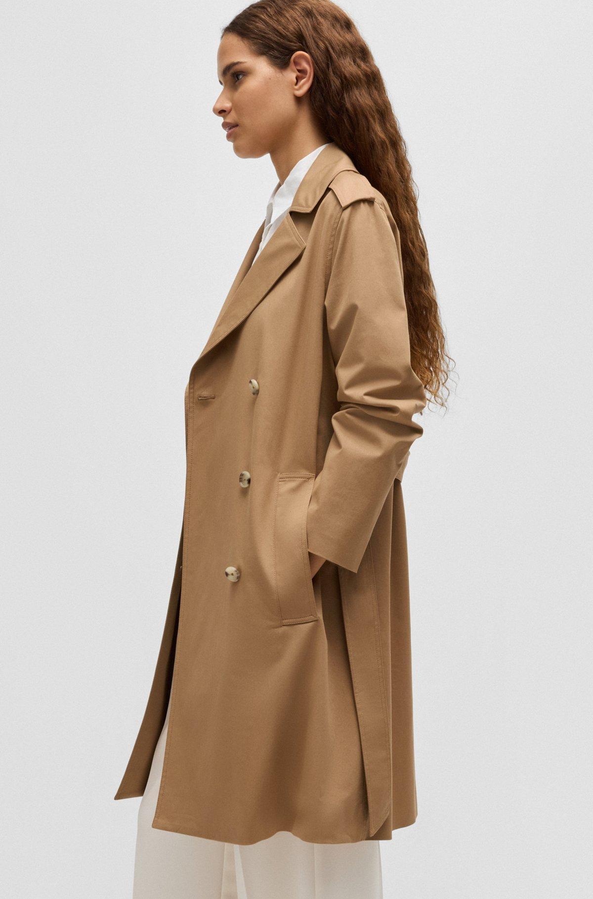 Water-repellent trench coat in stretch-cotton gabardine Product Image