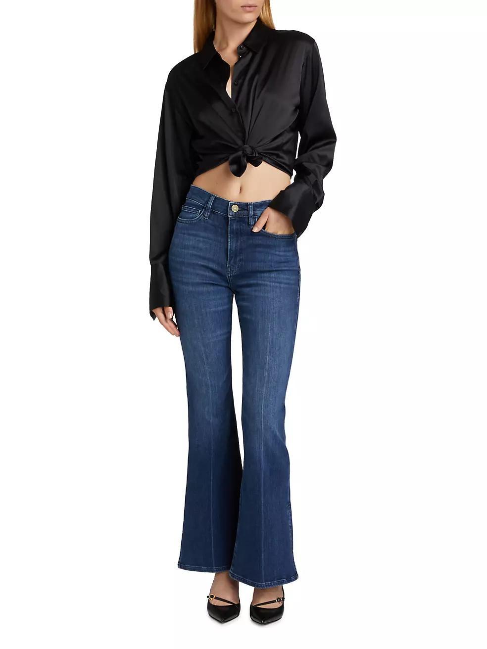 Le Easy Flare Side-Slit Mid-Rise Jeans Product Image