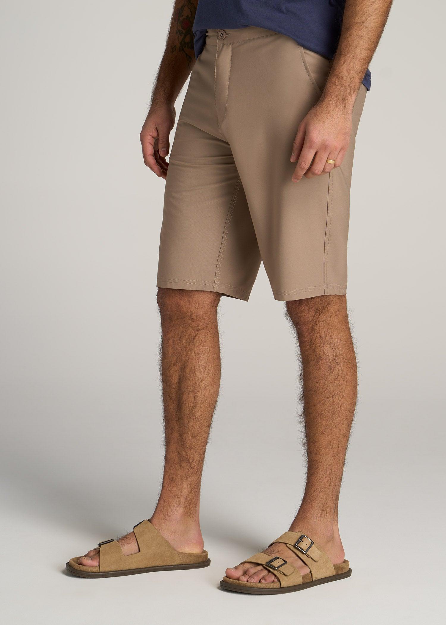 Hybrid Shorts for Tall Men in Dark Sand Product Image