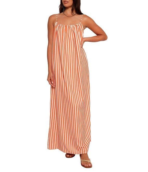 Petal & Pup Lumina Stripe Print Round Neckline Sleeveless Maxi Dress Product Image