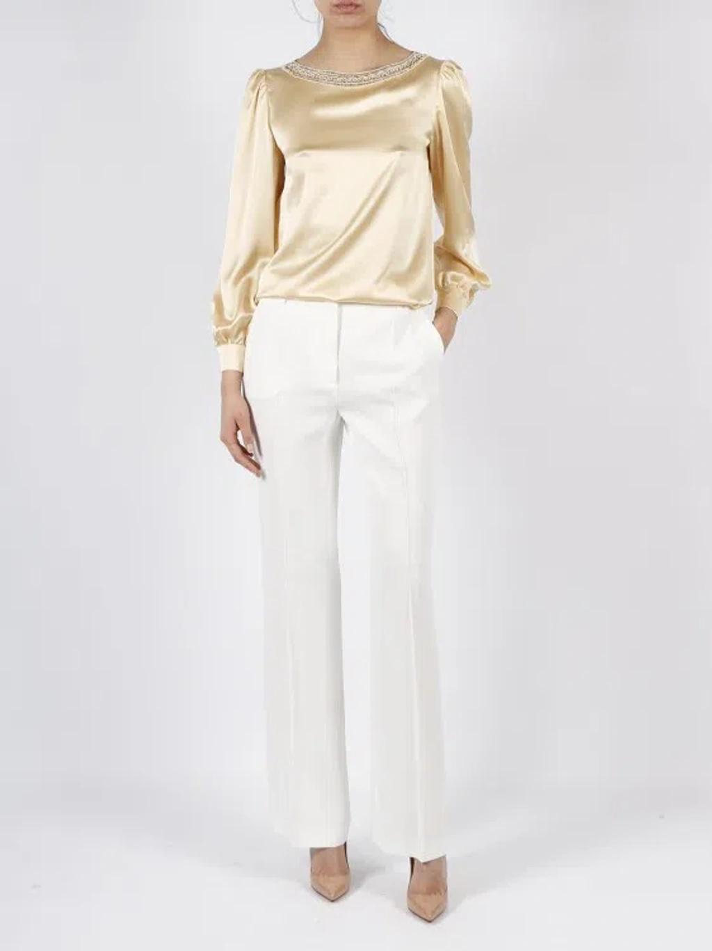 ALBERTA FERRETTI High Waist Tailored Pants In White Product Image