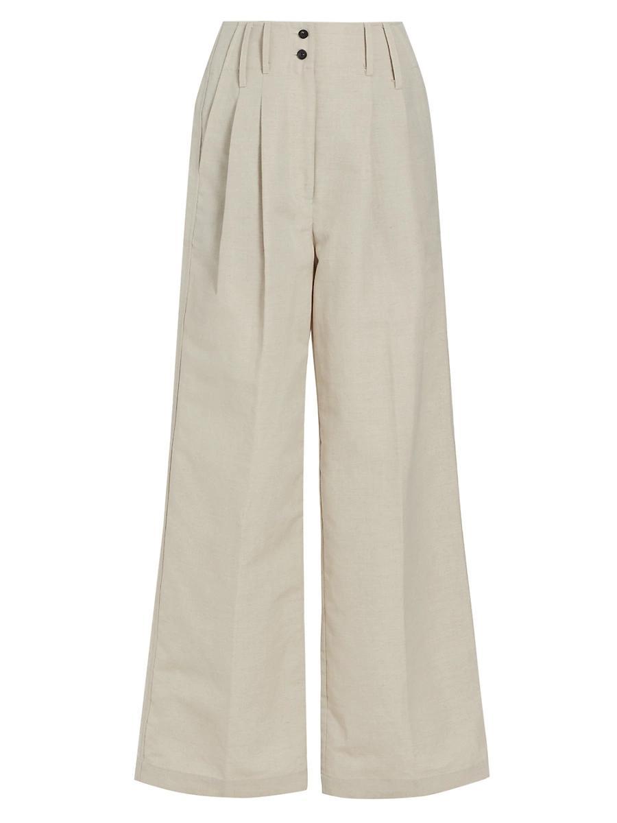 Womens Sack Wide-Leg Wool-Blend Trousers Product Image