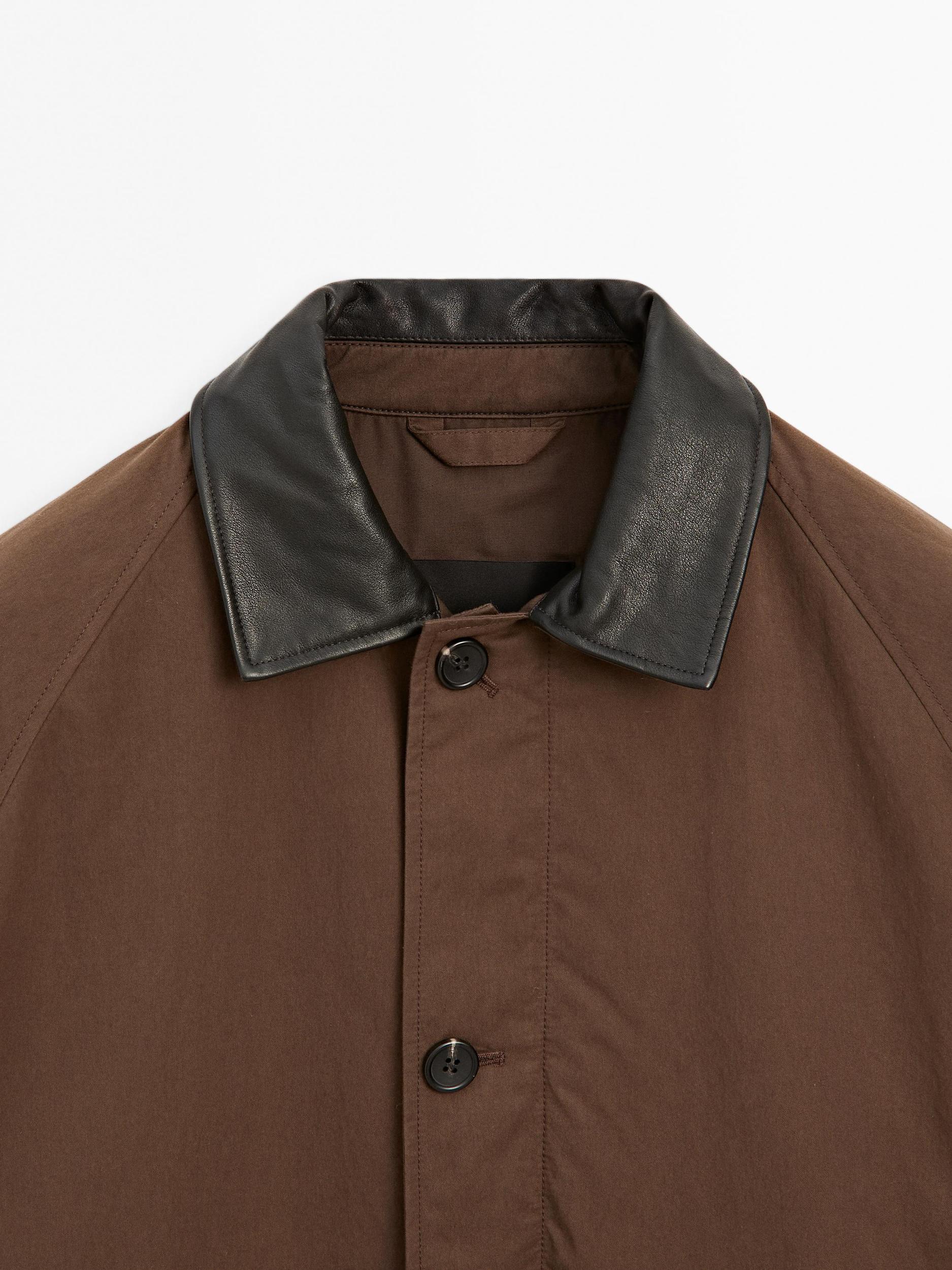 Short parka with collar detail Product Image