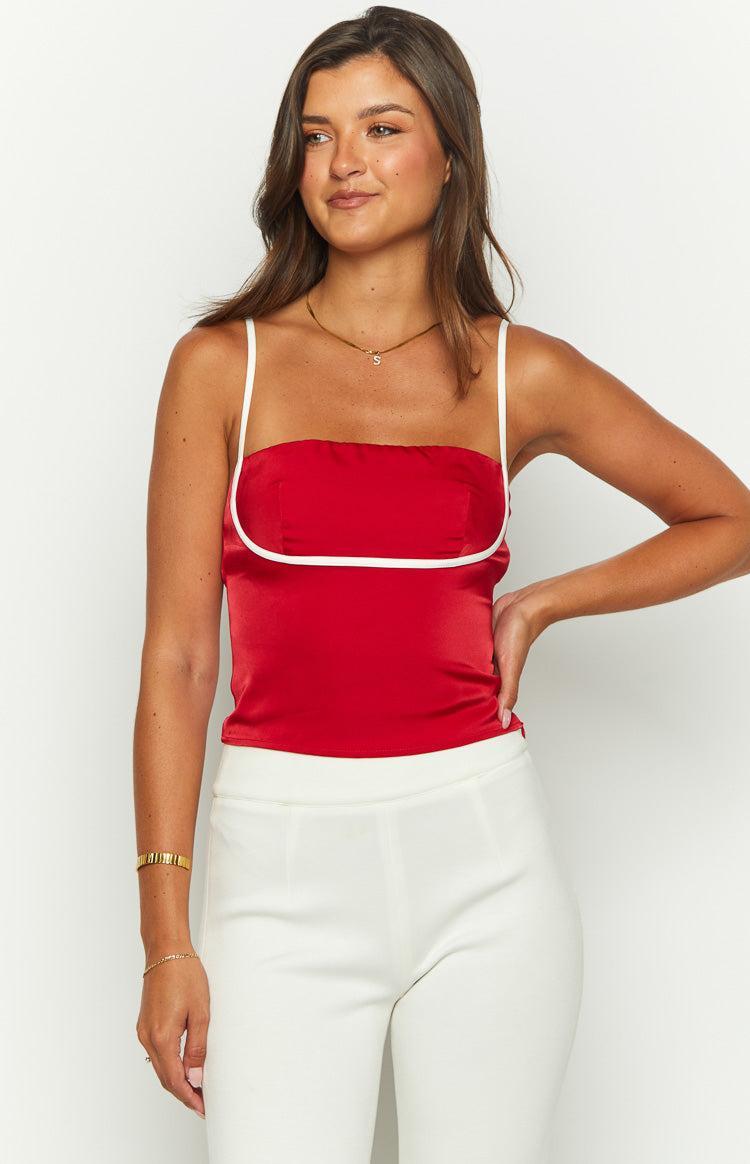 Tamra Red Low Back Top Product Image