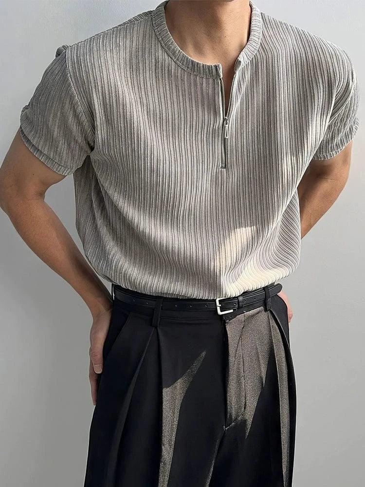 RT No. 18274 KNIT HALF ZIP SHORT SLEEVE Product Image