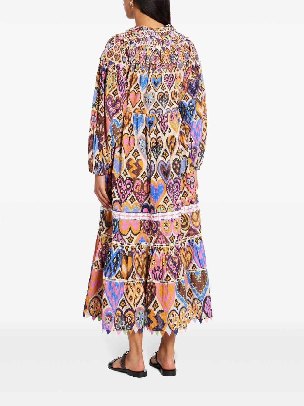 heart-print midi dress Product Image