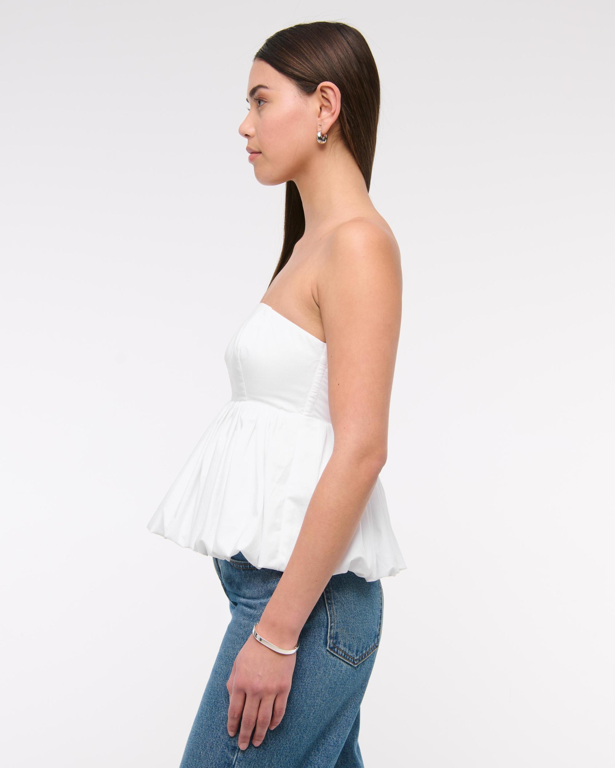 Strapless Bubble Hem Top Product Image
