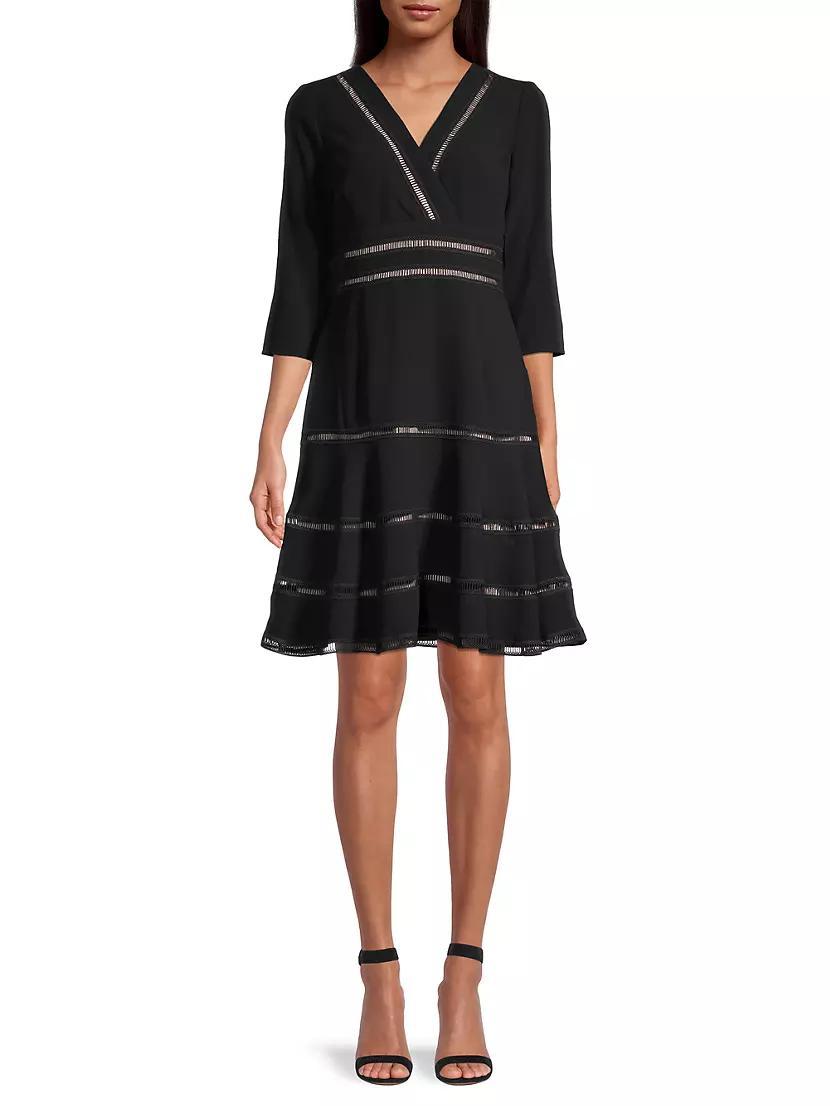Lattice Trim Fit & Flare Midi-Dress Product Image