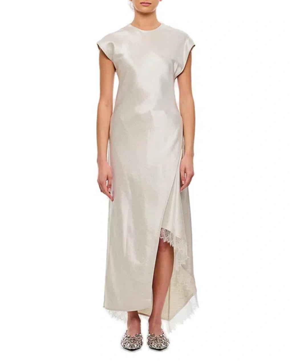 JW ANDERSON Asymmetric Crewneck Maxi Dress In White Product Image