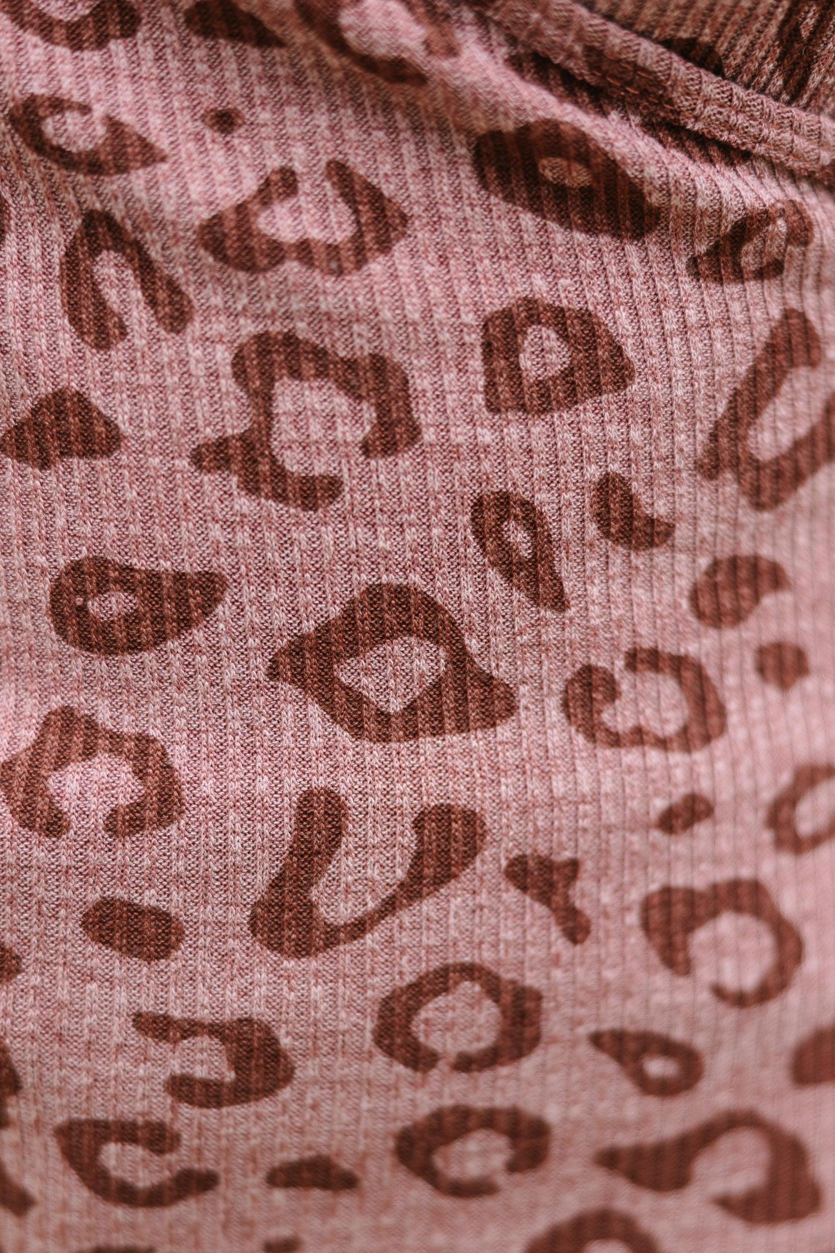 As Far As You Know Mocha Brown Leopard Top Female Product Image