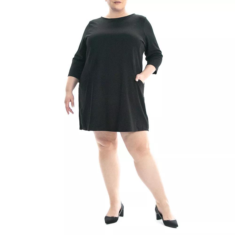 Women's Nina Leonard Solid Sheath Dress, Size: 1XL, Black Product Image