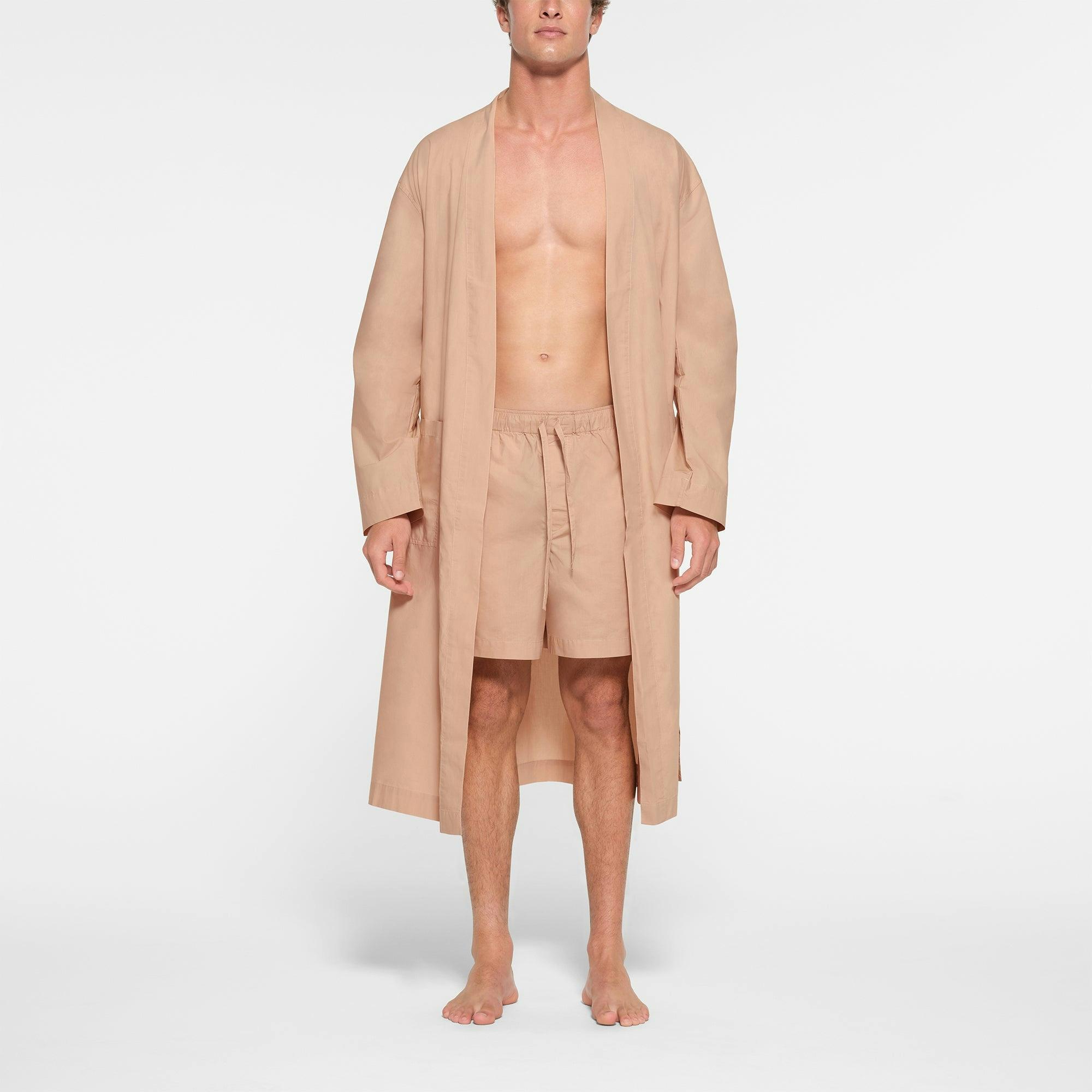 COTTON POPLIN SLEEP MENS ROBE | MICA Product Image