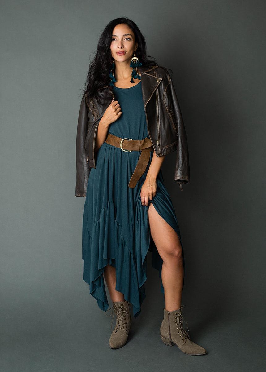 Pilar Dress in Deep Teal Female Product Image
