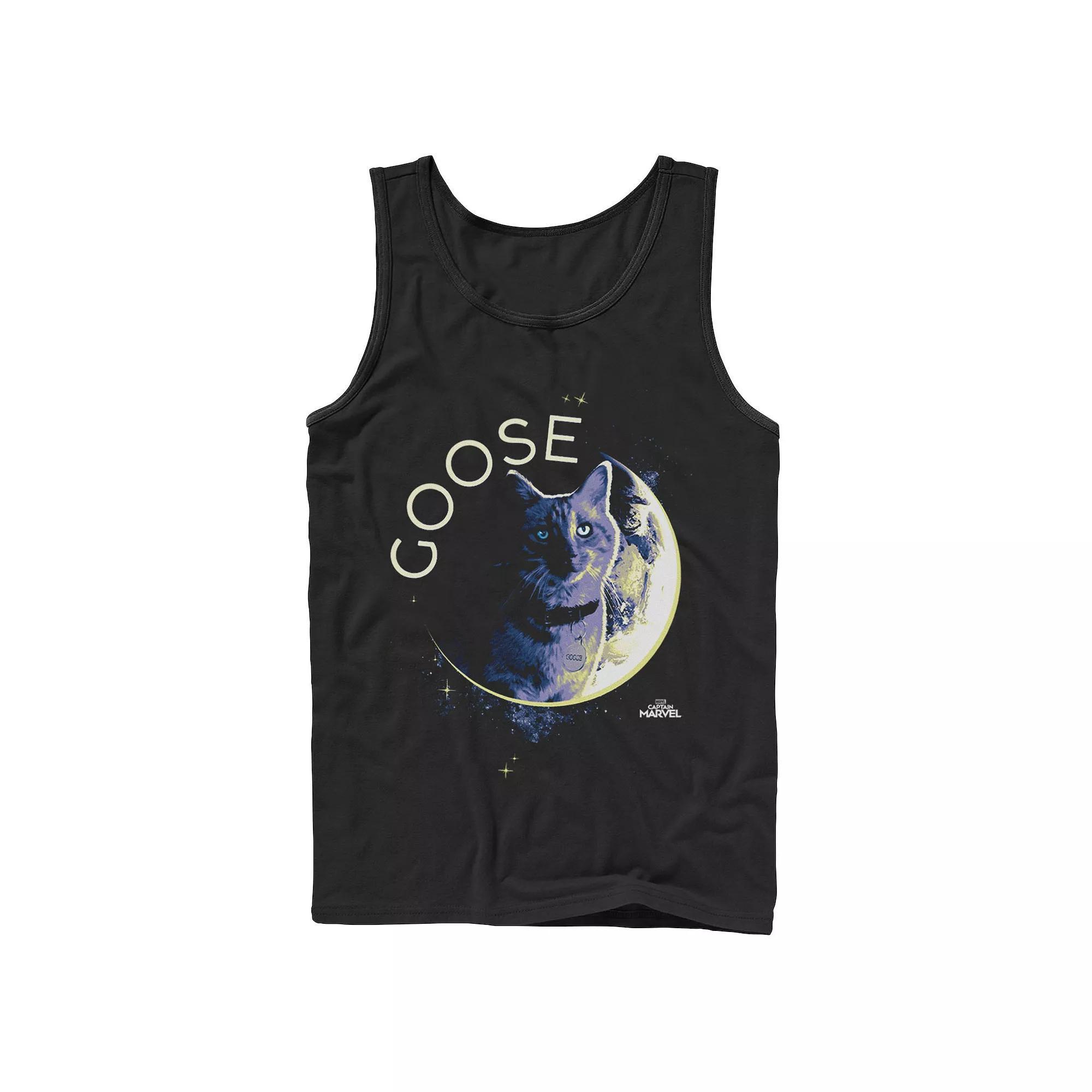 Men's Marvel Captain Marvel Goose Space Planet Portrait Tank Top, Size: XL, Black Product Image