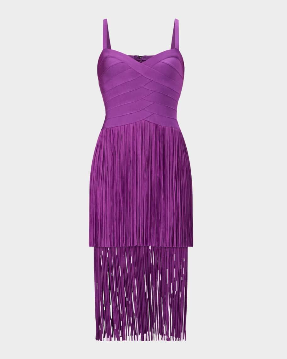 The Georgia Tiered Fringe Midi Dress Product Image