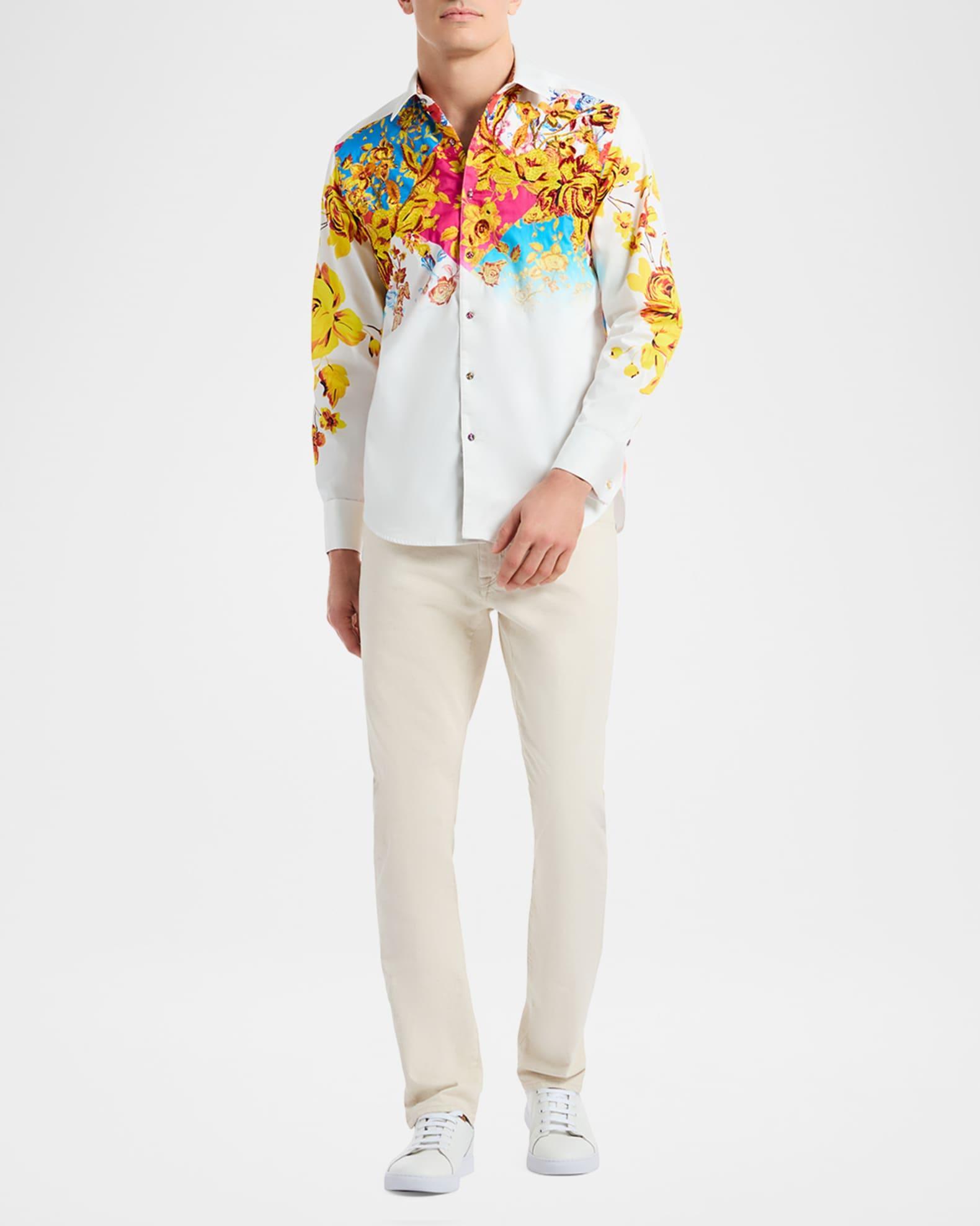 Men's Floral Argyle Sport Shirt Product Image
