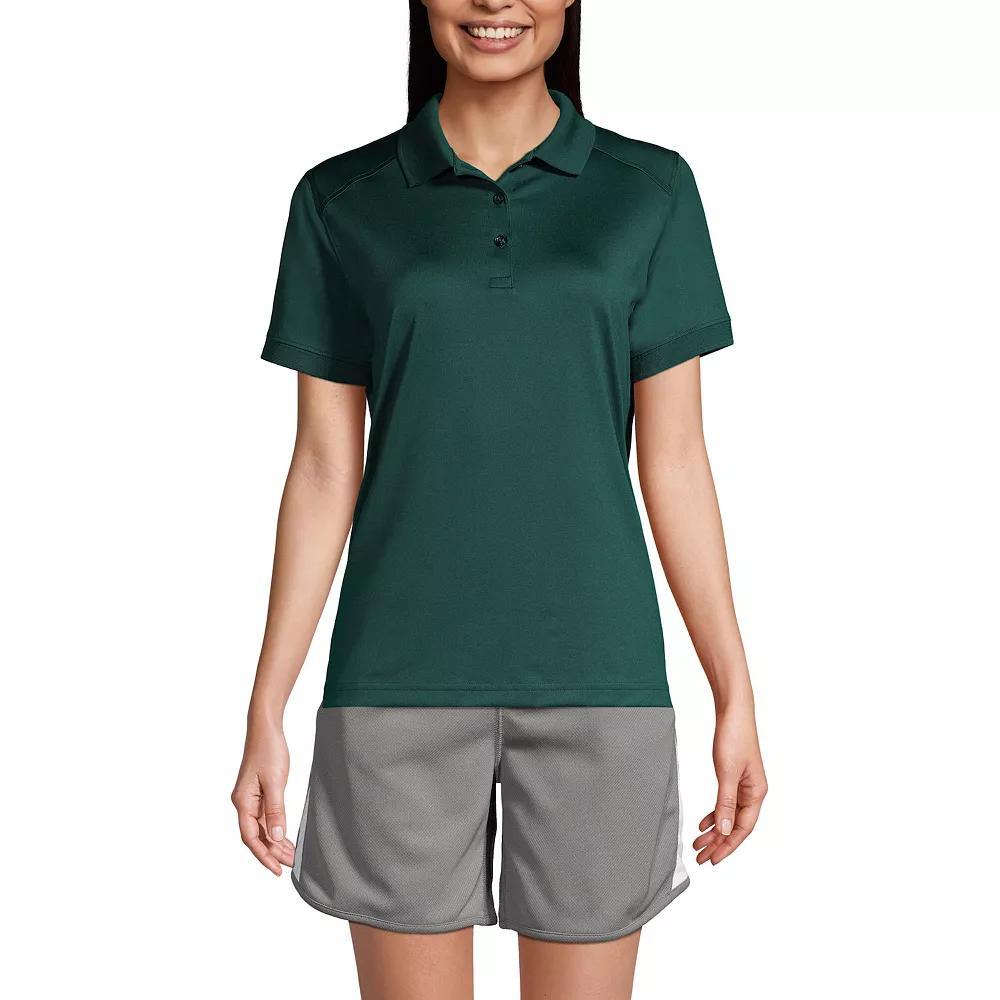 Women's Lands' End Short Sleeve Rapid Dry Polo Shirt, Size: Large, Blue Product Image