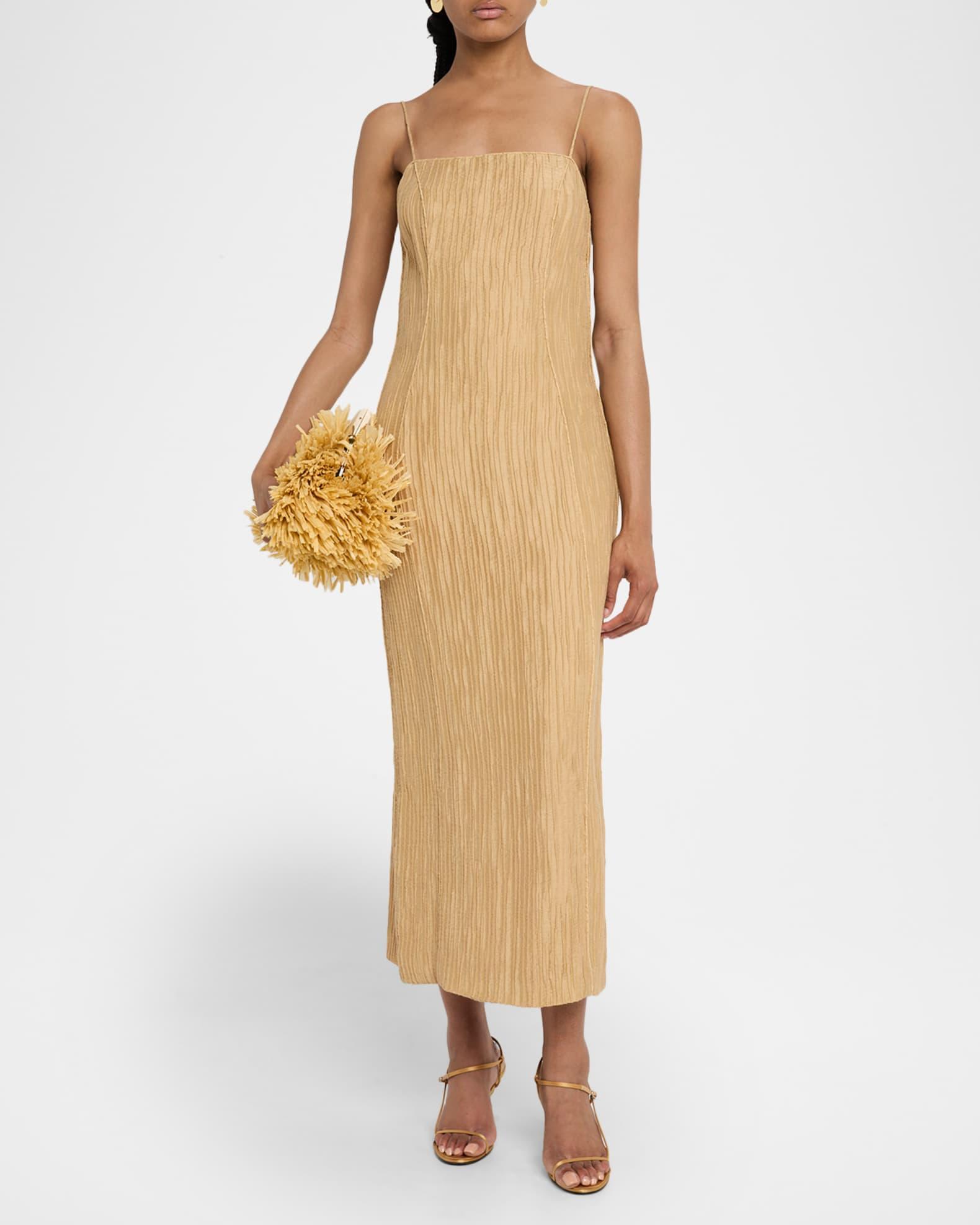 Lucille Sleeveless Crinkled Midi Dress Product Image