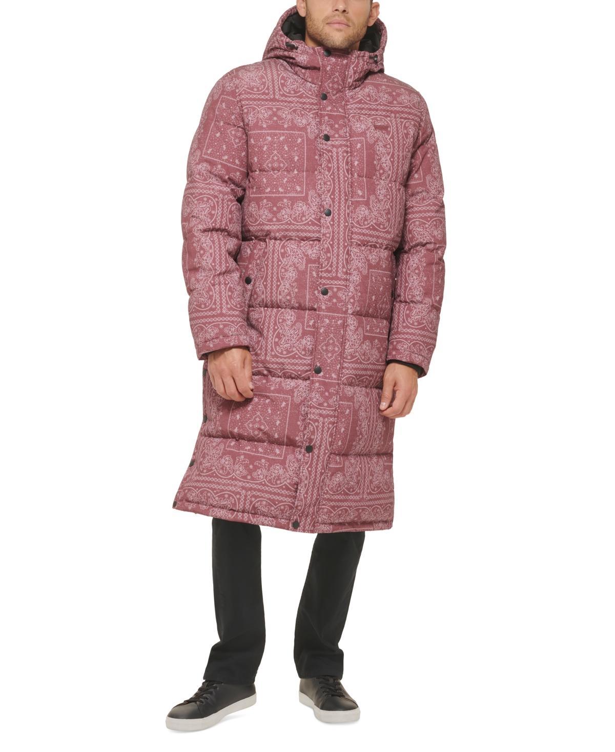 Men's Levi's® Oversized Long Quilted Parka Jacket, Size: Small, Red Bandana Print Product Image