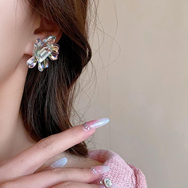 Flower Rhinestone Stud Earring Product Image