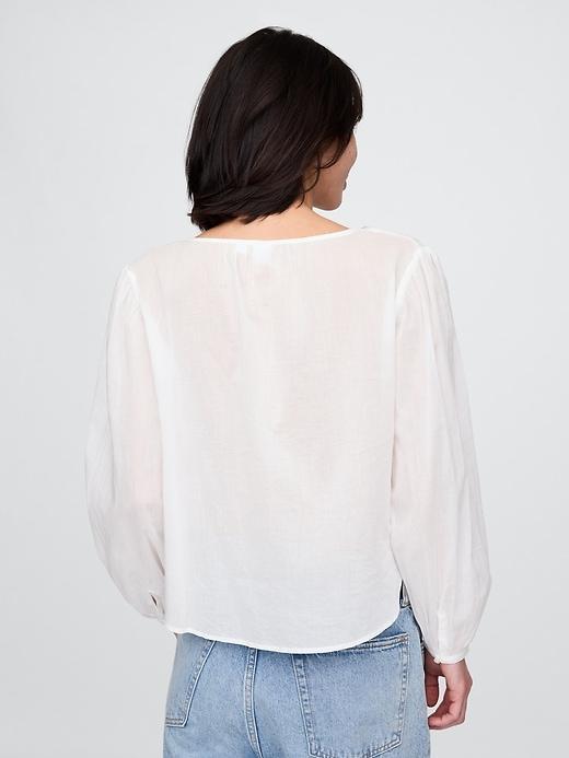 Ruffle V-Neck Shirt Product Image