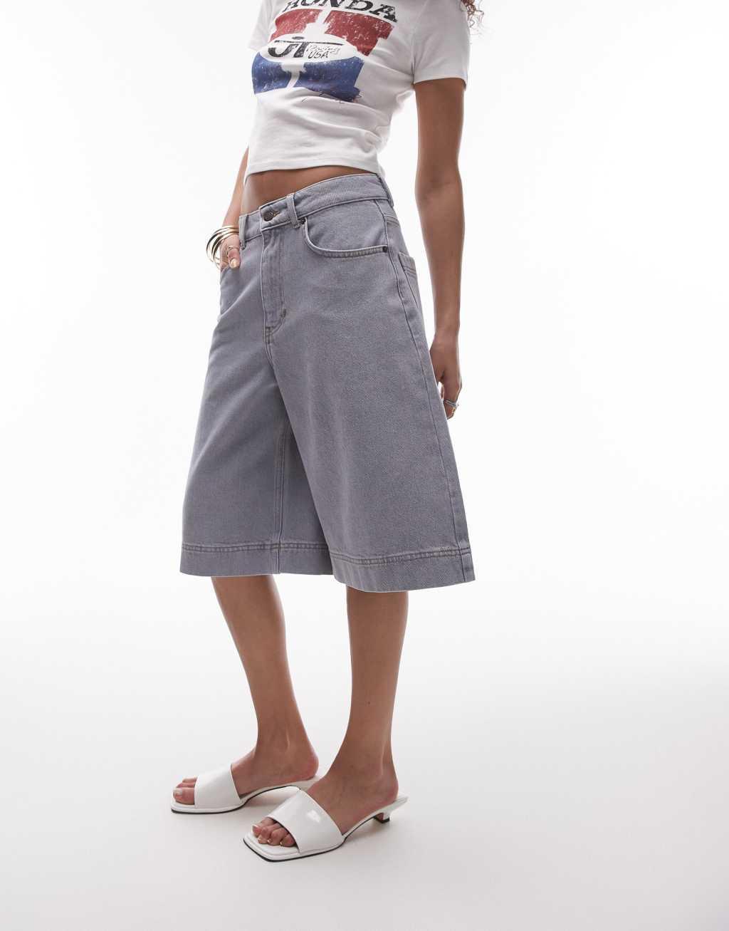Topshop denim Jort in sandstorm  Product Image