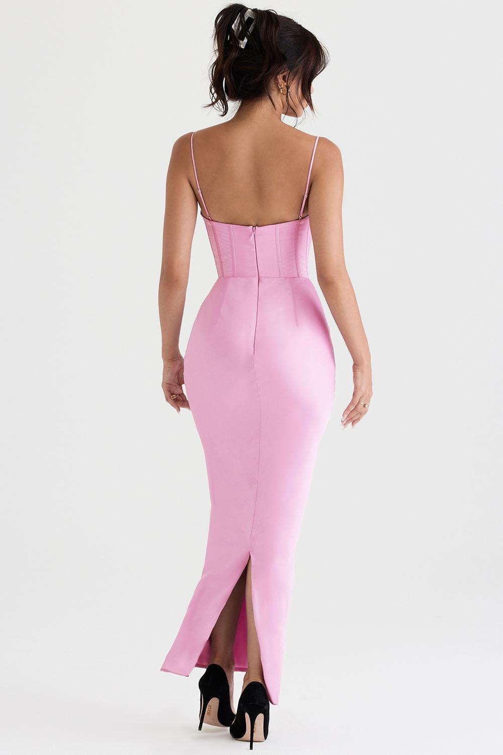 Charmaine Chocolate Corset Maxi Dress Product Image