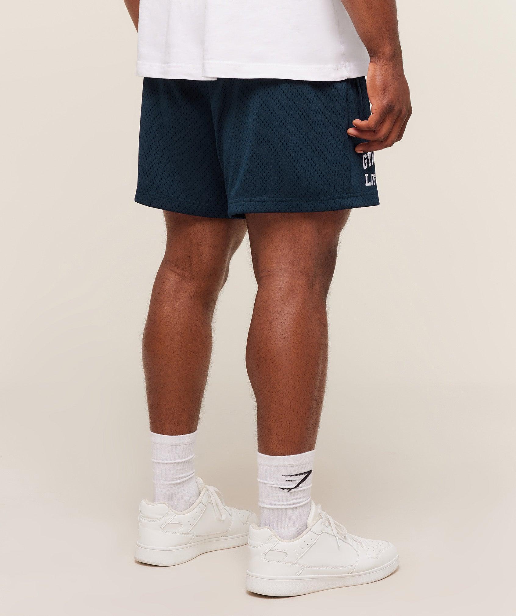 Gymshark Lifting Mesh 5" Shorts - Navy Male Product Image