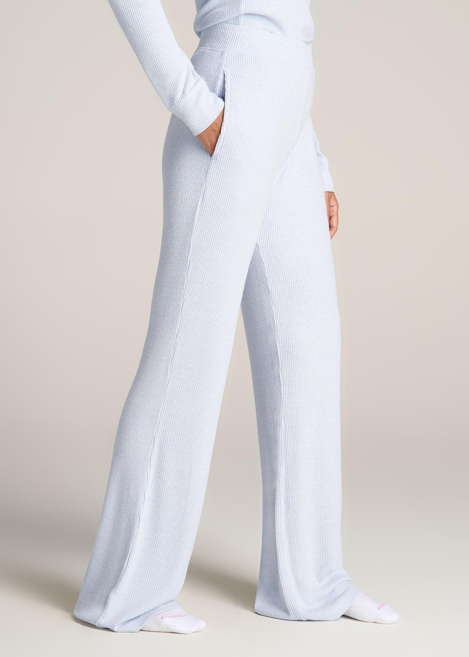 Women's Ribbed Flare Lounge Pants for Tall Women in Bluebird Mix Product Image