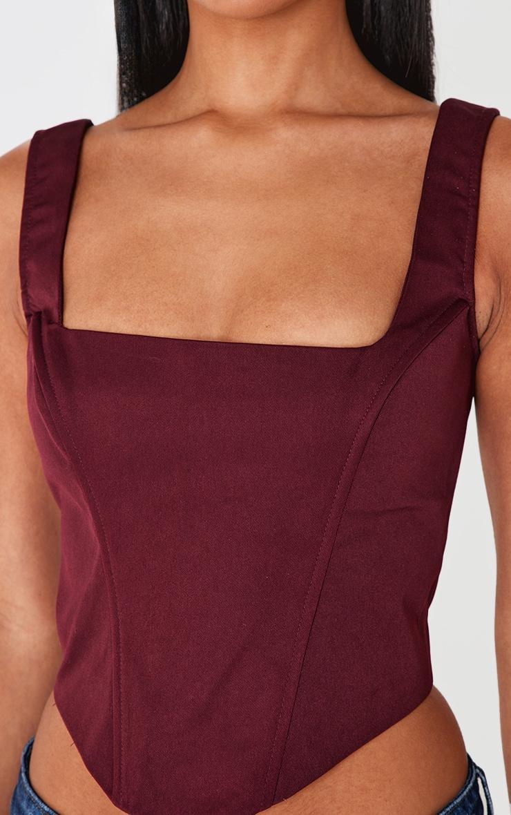 Burgundy Woven Corset Product Image