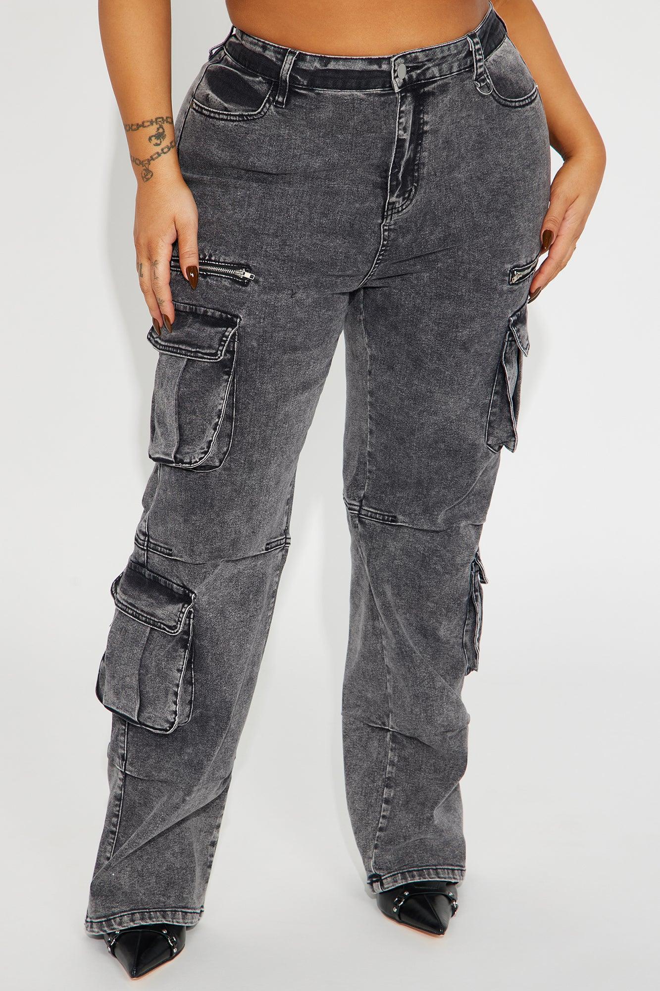 City Streets Stretch Cargo Jean - Grey Product Image